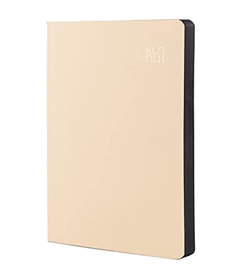 Kunnui - Sand - Bujo A5 - 15 x 21 cm - Tapa Flexible - Interior Trama de Puntos - 160 Páginas - Incluye Pegatinas y Plantillas Bujo