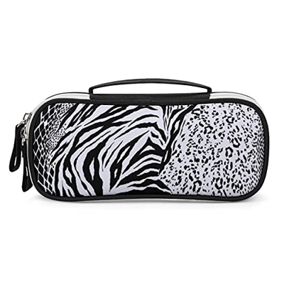 Funda de transporte para pluma estilográfica ejecutiva, bolígrafo, lápiz táctil, piel de leopardo negra