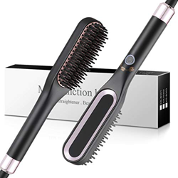 Plancha de barba para hombres, cepillo de barba eléctrico antiquemaduras, rápida y segura, temperatura ajustable hasta 220 °C, plancha de pelo multifu precio