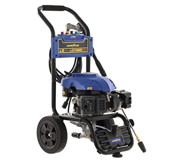 GOODYEAR Hidrolimpiadora de alta presión . Hidrolimpiadora profesional Gasolina 3000W. Eficaz y potente. Con depósito para jabón . Caudal max 570 l/h.