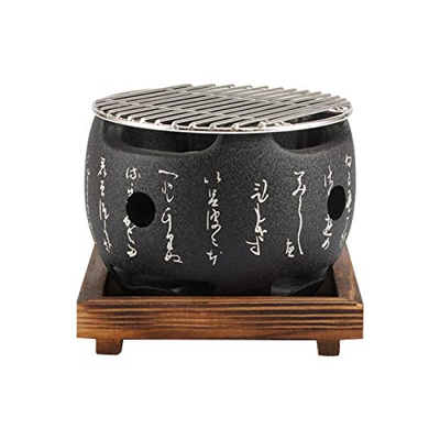 Amusingtao - Parrilla japonesa de carbón vegetal para mesa, miniparrilla barbacoa de estilo japonés, placa de barbacoa, fogón de cocina portátil, acce