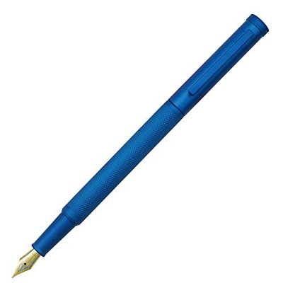 Pluma Estilográfica Bosque Azul Pluma Estilográfica Fude de Punta Doblada, Diseño Clásico con Convertidor y Caja de Regalo de Metal de Hongdian