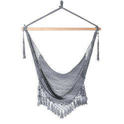 Chihee Silla de Hamaca Silla Colgante supergrande Silla de Tejido de Cuerda de algodón Hilado Suave, Barra separadora de Madera Dura Silla Ancha de En características