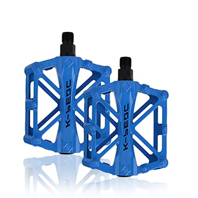 SPFAS Pedal Bicicleta Pedal de Bicicleta de Aluminio Ciclismo/Road Mountain Pedal Bicicleta de MTB/BMX Pedales rodamiento súper Plat Plateado Estable 