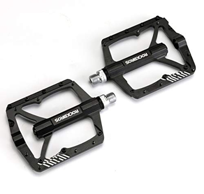 ROCKBROS Pedales de Bicicleta de Aleación de Aluminio Grande Plataforma Rodamiento Sellado 9/16" para MTB Bicicleta de Carretera