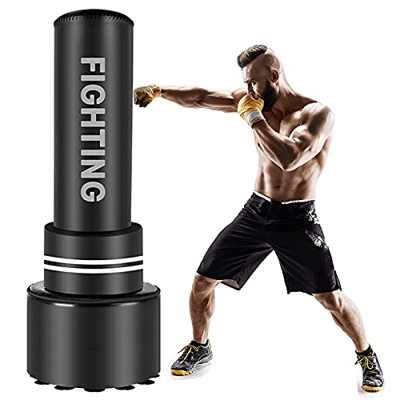 KUKU Saco De Boxeo, 69 Pulgadas Independiente Kickboxing Saco De Boxeo Pesado De Pie, con Soporte, para Adultos, Hombres Y Mujeres, Adolescentes Y Jóv