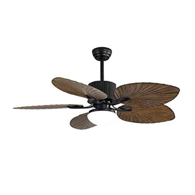 TODOLAMPARA - Ventilador de techo con luz LED 24W modelo COLLA Negro, 3 tonalidades, 5 aspas Marrón, 3 velocidades, control remoto, memoria y temporiz