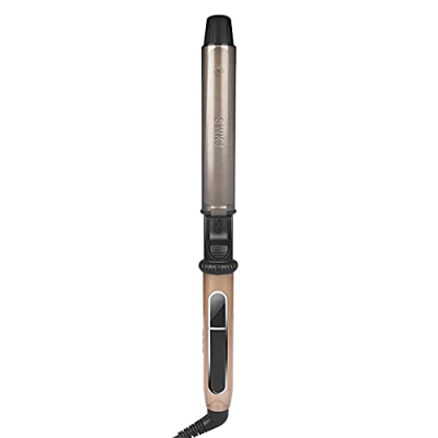 Rizador De Pelo Profesional, Rollo De Lana Esponjoso Rizador De Pelo Nano Titanio Negro + Dorado Rizador De Pelo con Pantalla Digital LED Cable Girato
