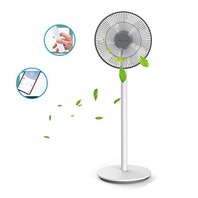 Dream Maker Ventilador De Pedestal Inalámbrico Silencio 28 Horas De Trabajo APLICACIÓN Bluetooth Control Remoto Se Puede Cambiar A Un Ventilador De Me