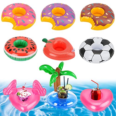 Soporte Inflable, Soporte Hinchable para Bebidas, 9 pcs Posavasos Hinchables, Titular de Bebida Inflable, Inflable Bebidas Copa, Flotador Inflable Pos