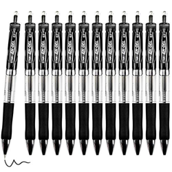Bolígrafos de Tinta de Gel, Juego de 12 Bolígrafos de Gel, Negro Punta Fina de 0,7 mm Bolígrafos de Gel para Escuela y la Oficina Escritura en oferta