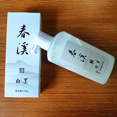 Hmayart Chinese Calligraphy Ink Black/Gold/White Sumie Liquid Ink for Oriental Art Supply (white)