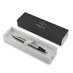 PARKER IM Bolígrafo | acero inoxidable con detalles cromados | punta mediana con tinta azule | caja para regalo características