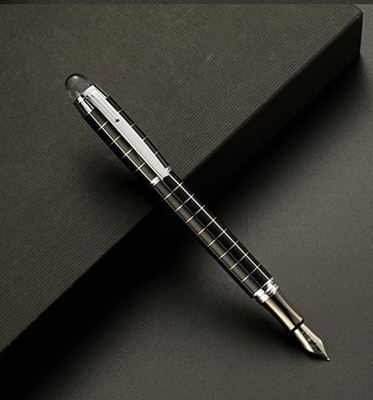 Plumas Estilograficas punta fina de 0.5mm metal,plumin de Iraurita para una escritura precisa y elegante,cuerpo metalico y capuchon con cierre de giro