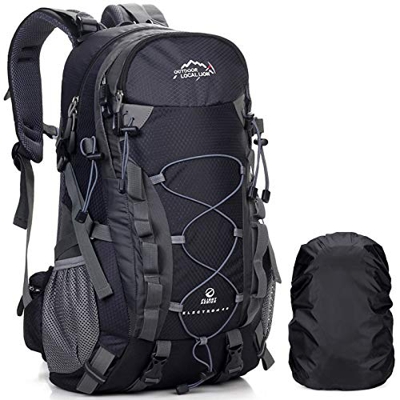 A AM SeaBlue 40L Mochila de Senderismo Mochila de Viaje Impermeable de Gran Capacidad Mochila de Trekking con Funda para Lluvia para Hombres Mujeres, 