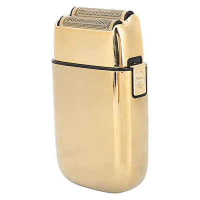 Maquinilla de afeitar eléctrica de doble hoja de metal para hombre, afeitadora eléctrica impermeable, recortadora de barba inalámbrica recargable por 