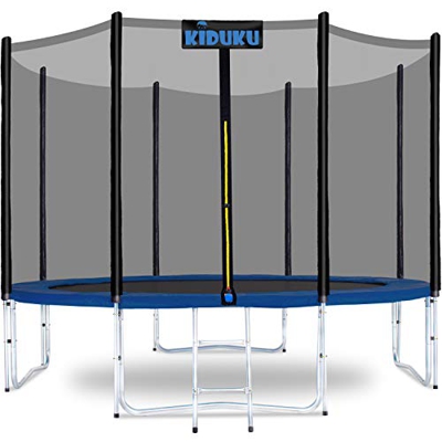 KIDUKU® Cama Elástica de Jardín Ø 244 cm | Set Completo con Red de Seguridad, Escalera, Cobertura, Anclajes y Accesorios | Trampolín Exterior Infantil