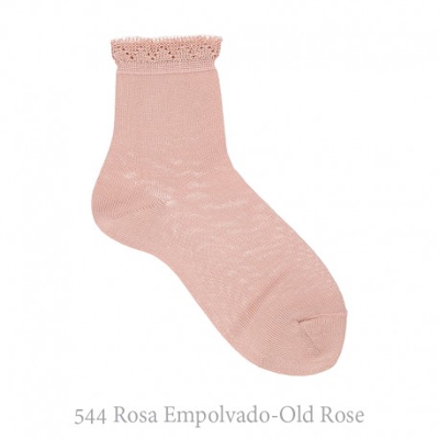 Calcetín Corto Bolillo Calado Condor. 544-rosa Empolvado 4