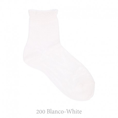 Calcetín Corto Bolillo Calado Condor. 200-blanco 10
