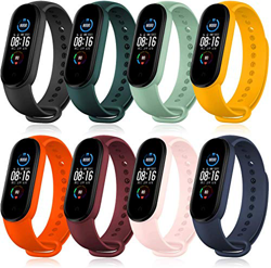 CNBOY 8 PCS Correa Compatible con Pulseras Xiaomi Mi Band 5, Correas para Fundas Mi Fit Band 5 NFC My Band 5 Inteligente Funda Miband5 Pulsera Reloj S en oferta