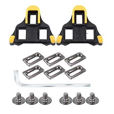WOWSPORT Juego de calas y Cubierta para Bicicleta,Compatible con SPD-SL,SPD,Look Delta Bicycle Cleat,6 Degree Float- para Bicicleta de Carretera y Cic