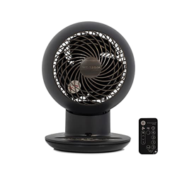Iris Ohyama 531530 Ventilador de mesa potente y silencioso con control remoto, Temporizador, Oscilación multidireccional, 30m², 38W, Negro mate/Aspect características