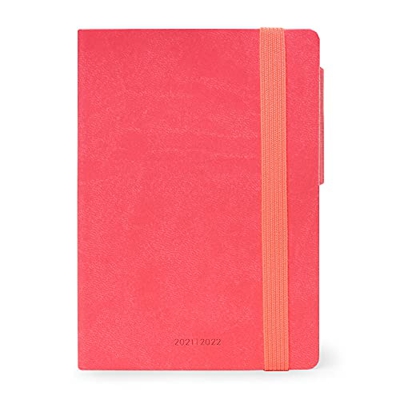 Legami - Agenda Diaria 16 meses 2021/2022, Small, 13,5x9,5cm, Neon Coral (AG2216006)