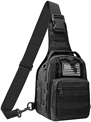 Jueachy Bolsa de Bandolera Táctica Impermeable Bolsa de Pecho Estilo Militar Mochila de Asalto Bolso Cruzado Hombre Molle para al Aire Libre Camping C