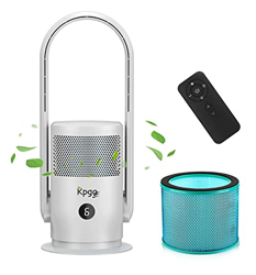 Ventilador de mesa Kpgo con purificador de aire, ventilador de columna sin aspas de oscilación con filtro HEPA, aplicación y control remoto, silencios precio