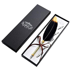 Gwolf Pluma europea retro Pluma retro, pluma de metal, pluma estilográfica de metal, caligrafía de pluma con caja de regalo, pluma estilográfica retro precio