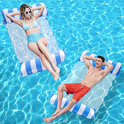 Sunshine smile Hamaca de Agua,Hamaca Flotante,Cama Flotante de Agua Plegado,Piscina Tumbona Hamaca,Multiusos Hamaca de natación,Tumbona Hinchable Colc