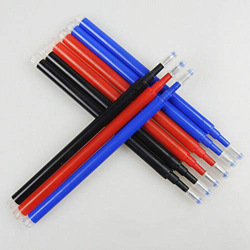 9/15 recambios de bolígrafo de bola, bolígrafo borrable de rollerball punta lisa de 0,7 mm, negro/rojo/azul tinta, color noir + rouge + bleu características