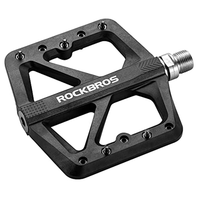 ROCKBROS Pedales Bicicleta MTB BMX Carretera Gran Plataforma Pedales Nylon Antideslizantes, 9/16 Pulgadas