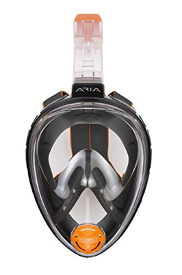 OCEAN REEF - Aria Classic Máscara de Snorkeling - Máscara de Snorkel Integral con Tubo - Negro - Talla S/M
