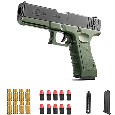 M1911 Soft Bullet Toy Gun,with Ejecting Magazine and Colorful Soft Bullets,Fun Outdoor Game Children's Gift (Green)
