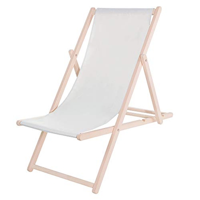 SPRINGOS Tumbona Tumbona de jardín Madera de Haya lacada clásica Dimensiones: 58 x 92 x 62 cm Tumbona Plegable Tumbona de relajación Tumbona de Playa 