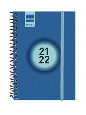 Finocam Agenda 2021 2022 Semana vista apaisada Septiembre 2021, Junio 2022 10 meses y Julio/Agosto resumidos 8º, 120x164 Secundaria Azul Euskera