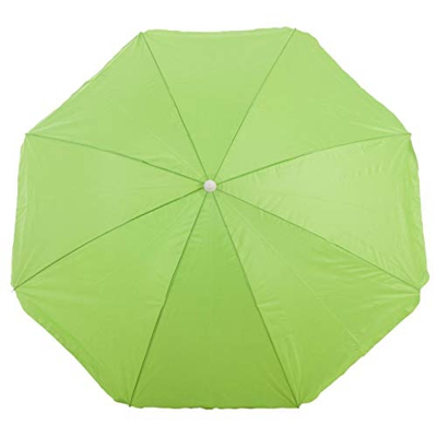 Sombrilla para Playa y Piscina Nylon Orientable Solar UV 8 Varillas Funda con Asa (160 cm, Verde)