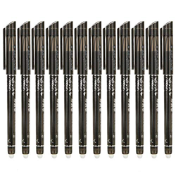 RHardware 12 bolígrafos de tinta negra, borrable de gel 0,5mm, bolígrafos papelería escolar precio
