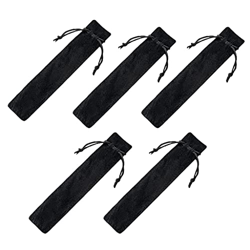 DONTHINKSO 5 piezas vintage pluma estilográfica cubierta pequeño retro titular de la pluma exquisita franela azul titular de la pluma estilográfica re características