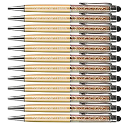 Personalizado 2 en 1 Crystal Stylus Pen y Bolígrafos con su logotipo o texto personalizado (Oro) precio