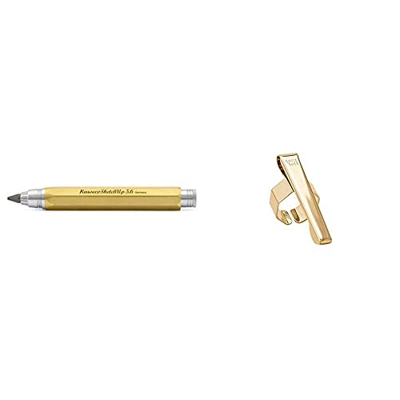 Kaweco Sketch Up Lapicero (latón, 5, 6 mm) + Sport Clip octogonal, color dorado