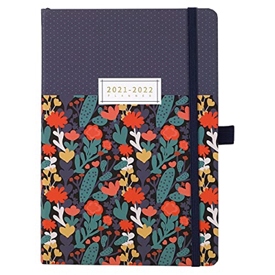 Planificador semanal, mensual y anual 2021 – 2022, de julio de 2021 – junio de 2022, papel grueso, bolsillo interior, 6,4 x 8,3 pulgadas.