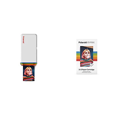 Polaroid - 9046 - Polaroid Hi-Print 2x3 Pocket Photo Bluetooth Printer - Blanco + Hi·Print - Cartucho de Papel (20 Hojas, 2 Cartuchos)