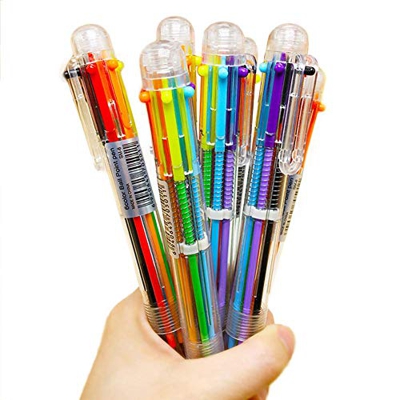 U-K 5 PCS 6-en-1 Bolígrafos retráctiles Multicolores Bolígrafos Bolígrafos retráctiles de 6 Colores en Cada bolígrafo Práctico Útil y Profesional