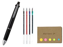Uni-ball Jetstream 4&1 4 Color Extra Fine Point 0.38mm Ballpoint Multi Pen, Black Barrel, 4 color Ink Refills, Sticky Notes Value Set precio
