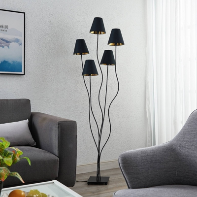 Lindby Komalie lámpara de pie, 5 luces, negro