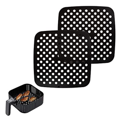 LELE LIFE Juego de 2 alfombrillas reutilizables de silicona para freidora de aire, antiadherentes, color negro, de silicona, para colocar el papel de  precio