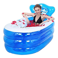 GAOTTINGSD Piscinas Hinchable Bañera Inflable de Protección Ambiental de PVC portátil Adulto bañera baño SPA Azul 130 * 75 * 70cm precio