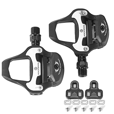 ROCKBROS Pedales Automáticos de Bicicleta Look con Calas para Bicicleta Carretera, 1 Par